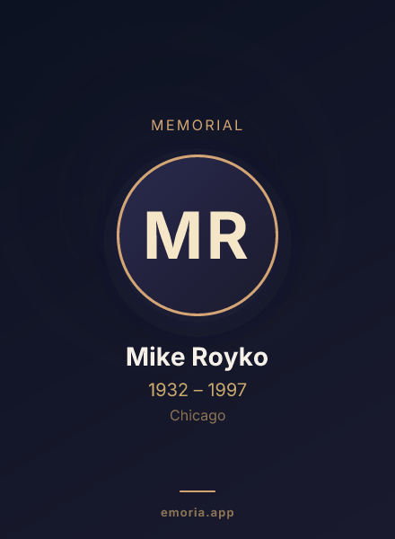 Memorial portrait of Mike Royko