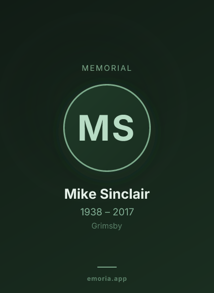 Memorial portrait of Mike Sinclair