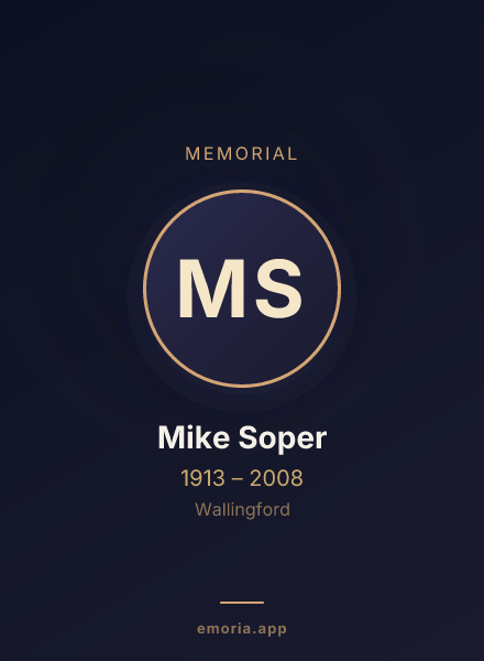 Memorial portrait of Mike Soper