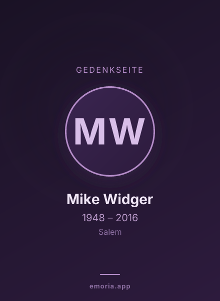 Gedenkportrait von Mike Widger