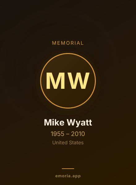Memorial portrait of Mike Wyatt