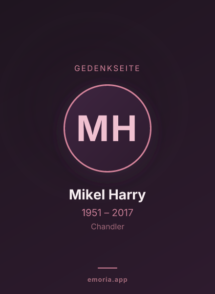 Gedenkportrait von Mikel Harry
