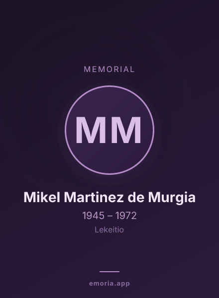 Memorial portrait of Mikel Martinez de Murgia