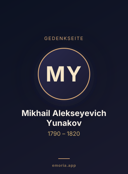 Gedenkportrait von Mikhail Alekseyevich Yunakov