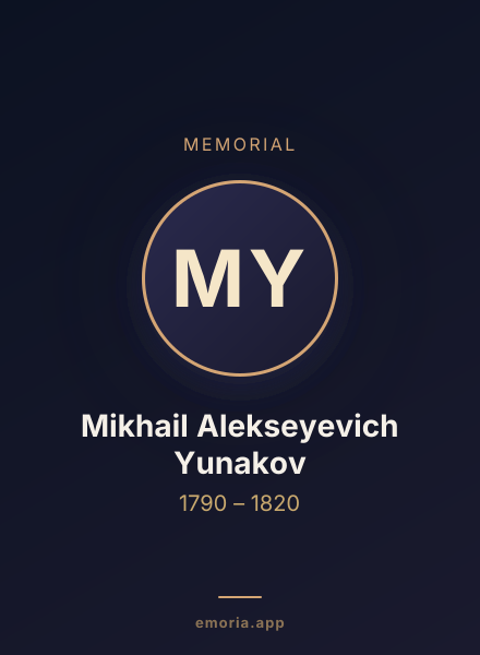 Memorial portrait of Mikhail Alekseyevich Yunakov