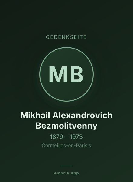 Gedenkportrait von Mikhail Alexandrovich Bezmolitvenny
