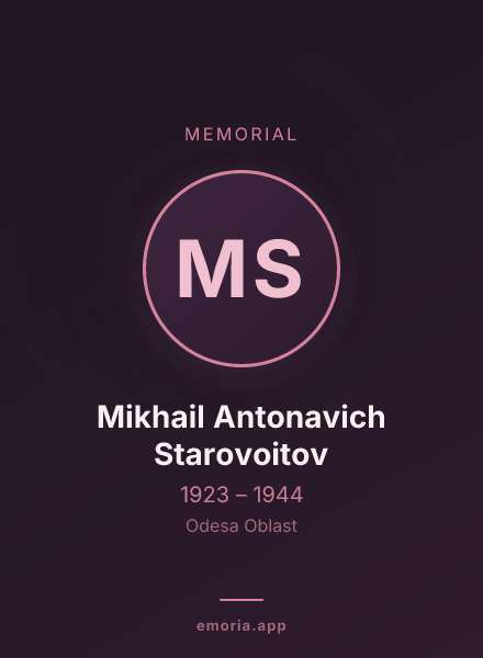 Memorial portrait of Mikhail Antonavich Starovoitov