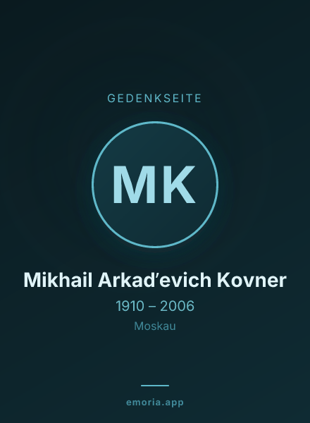 Gedenkportrait von Mikhail Arkadʹevich Kovner