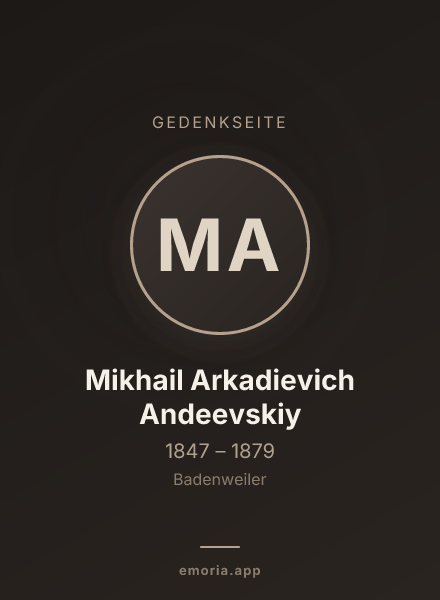 Gedenkportrait von Mikhail Arkadievich Andeevskiy