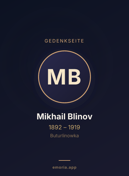 Gedenkportrait von Mikhail Blinov