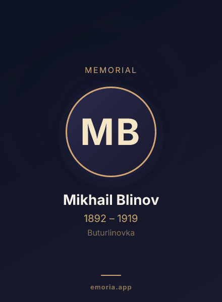Memorial portrait of Mikhail Blinov