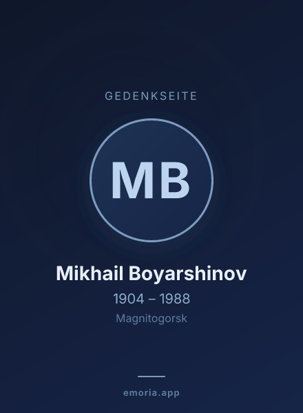 Gedenkportrait von Mikhail Boyarshinov