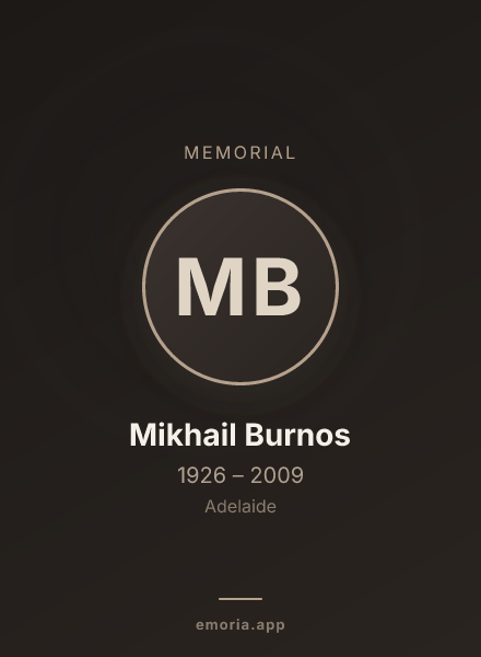 Memorial portrait of Mikhail Burnos