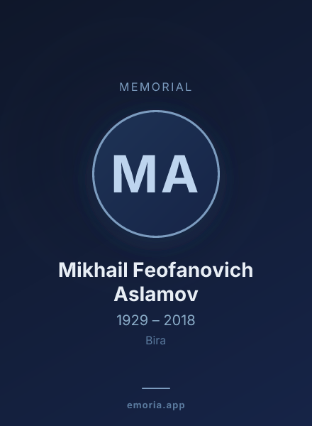 Memorial portrait of Mikhail Feofanovich Aslamov