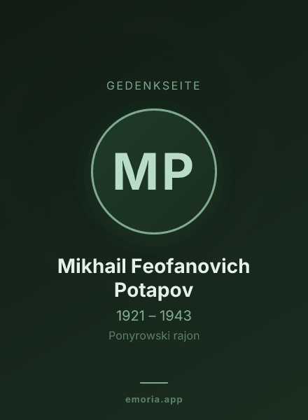 Gedenkportrait von Mikhail Feofanovich Potapov