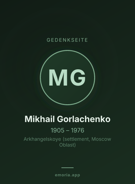 Gedenkportrait von Mikhail  Gorlachenko