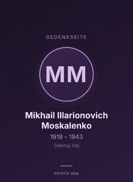 Gedenkportrait von Mikhail Illarionovich Moskalenko