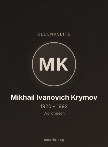 Gedenkportrait von Mikhail Ivanovich Krymov