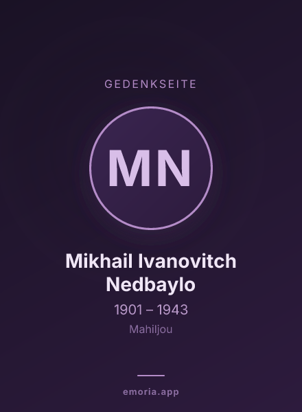 Gedenkportrait von Mikhail Ivanovitch Nedbaylo