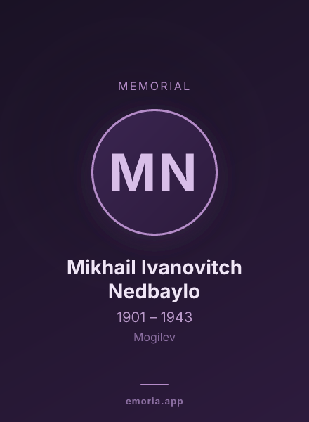 Memorial portrait of Mikhail Ivanovitch Nedbaylo
