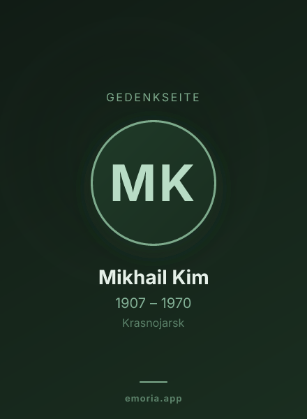 Gedenkportrait von Mikhail Kim