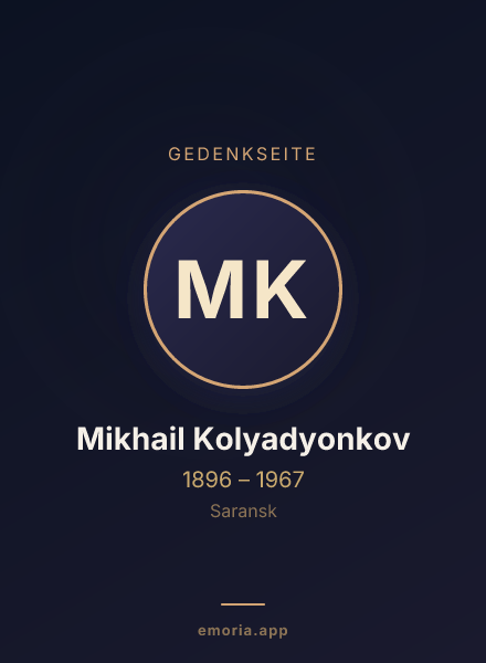 Gedenkportrait von Mikhail Kolyadyonkov