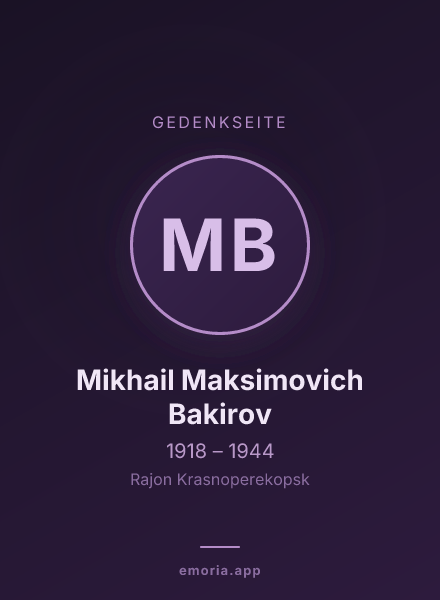 Gedenkportrait von Mikhail Maksimovich Bakirov