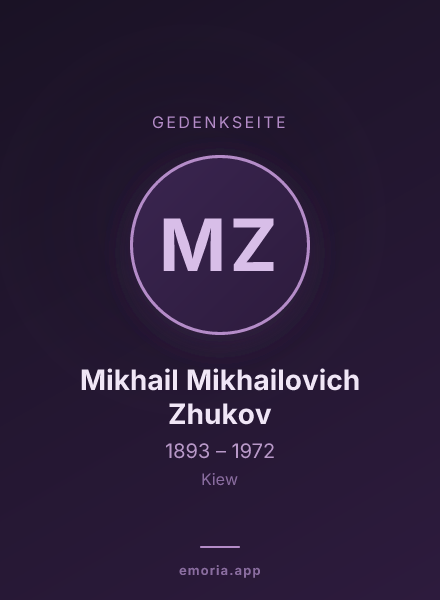 Gedenkportrait von Mikhail Mikhailovich Zhukov