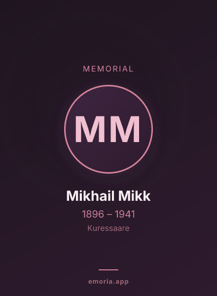 Memorial portrait of Mikhail Mikk
