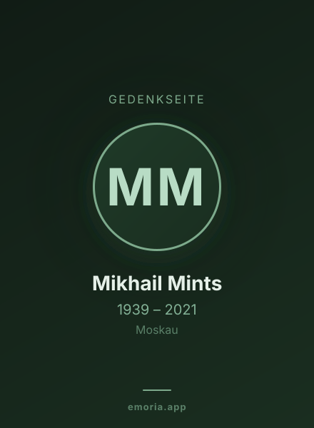 Gedenkportrait von Mikhail Mints
