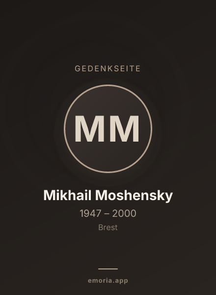 Gedenkportrait von Mikhail Moshensky