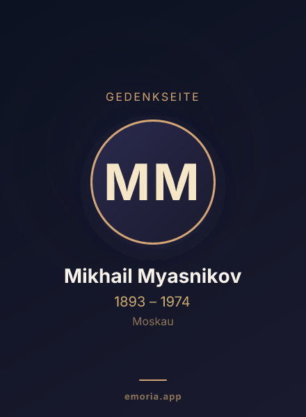 Gedenkportrait von Mikhail Myasnikov