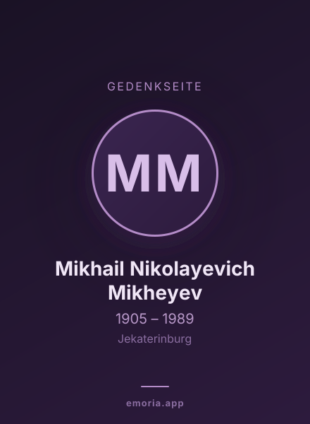 Gedenkportrait von Mikhail Nikolayevich Mikheyev