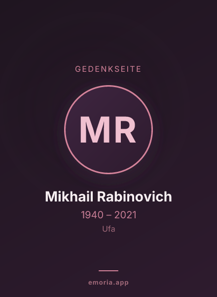 Gedenkportrait von Mikhail Rabinovich