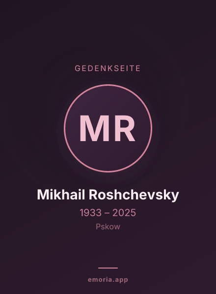 Gedenkportrait von Mikhail Roshchevsky