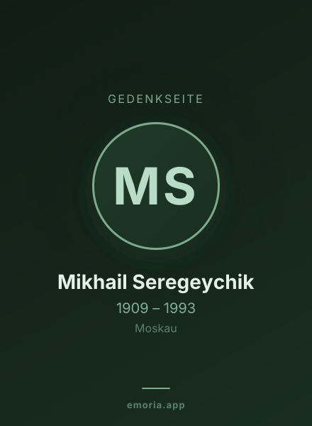 Gedenkportrait von Mikhail Seregeychik
