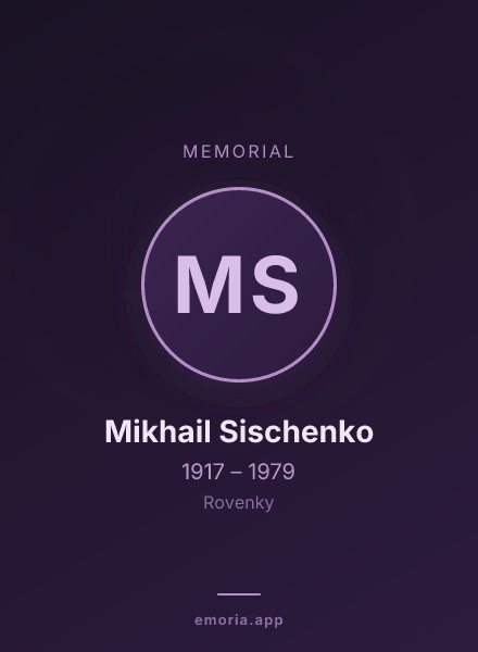 Memorial portrait of Mikhail Sischenko