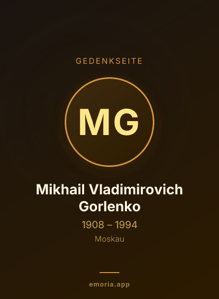 Gedenkportrait von Mikhail Vladimirovich Gorlenko