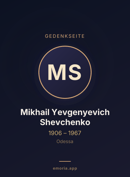 Gedenkportrait von Mikhail Yevgenyevich Shevchenko