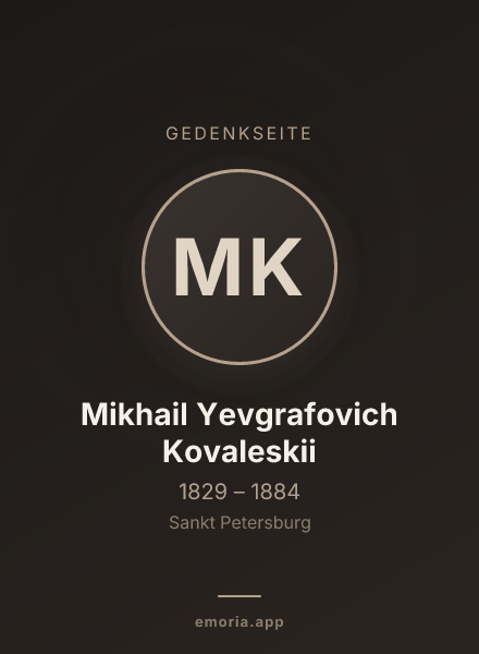 Gedenkportrait von Mikhail Yevgrafovich Kovaleskii