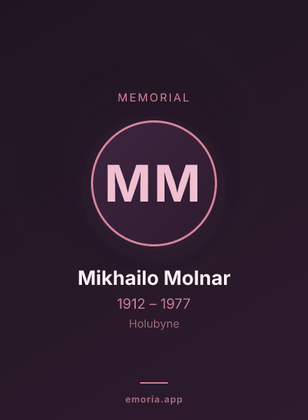 Memorial portrait of Mikhailo Molnar