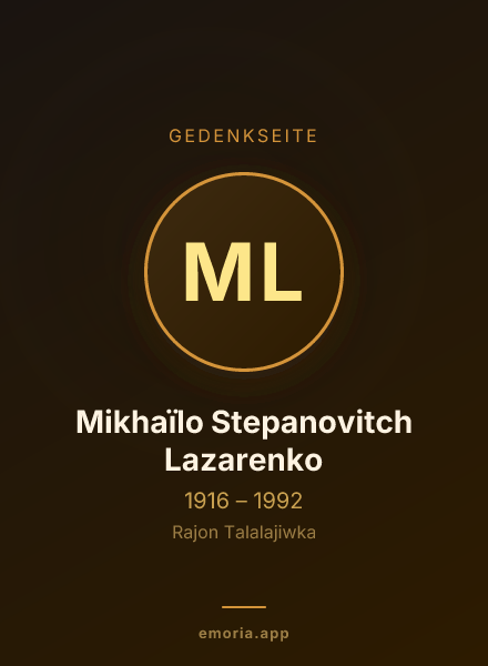Gedenkportrait von Mikhaïlo Stepanovitch Lazarenko