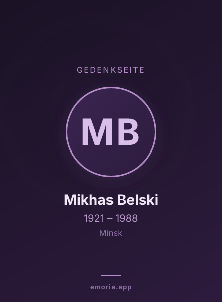Gedenkportrait von Mikhas Belski