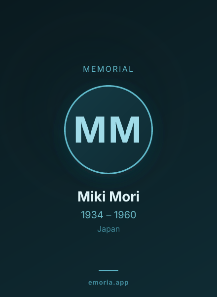 Memorial portrait of Miki Mori