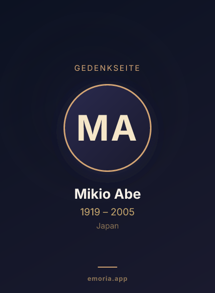 Gedenkportrait von Mikio Abe