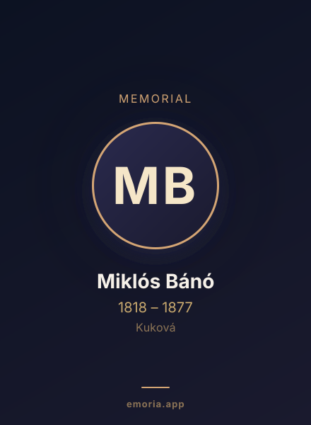Memorial portrait of Miklós Bánó