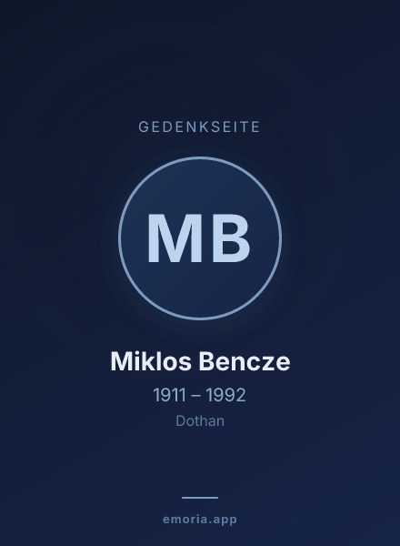 Gedenkportrait von Miklos Bencze