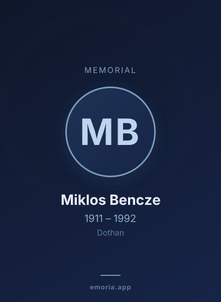 Memorial portrait of Miklos Bencze