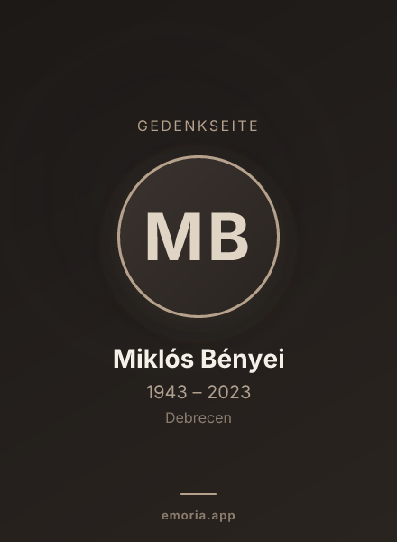 Gedenkportrait von Miklós Bényei