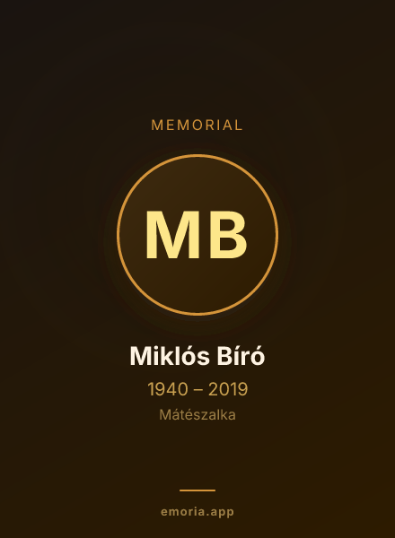 Memorial portrait of Miklós Bíró